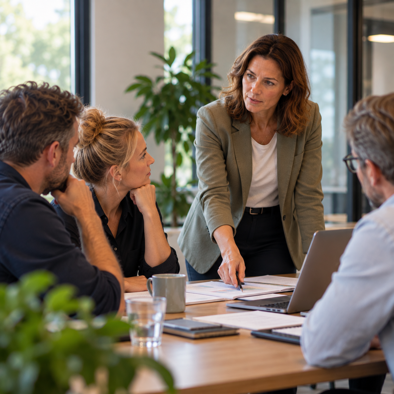 Leidinggevenden en medewerkers in gesprek over organisatieverandering